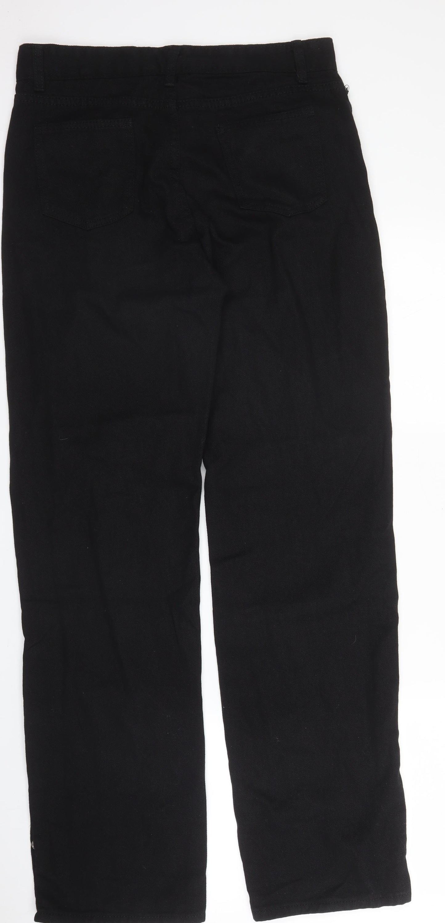 Preworn Mens Black  Cotton Straight Jeans Size M L31 in Regular Zip