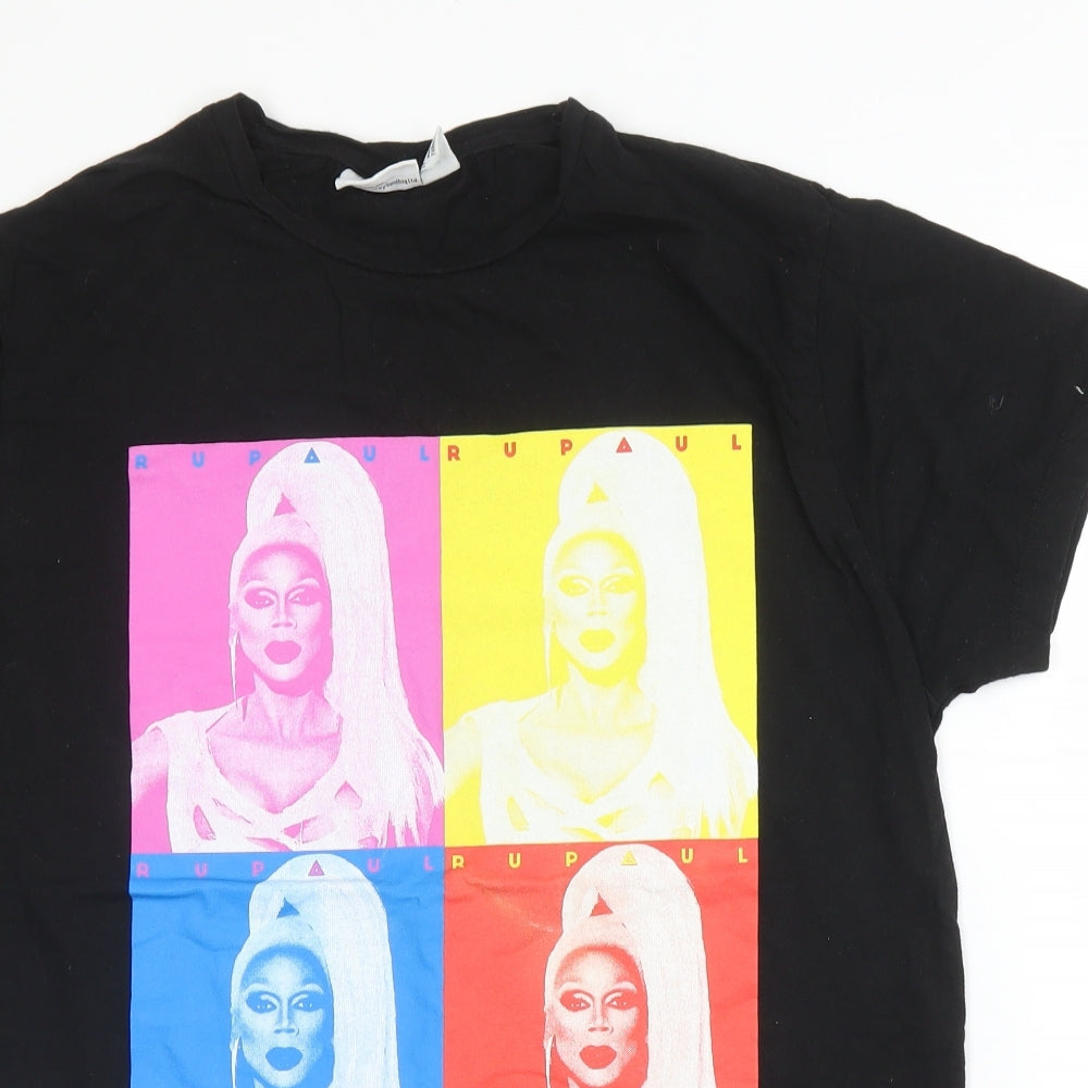 Primark Mens Black  Cotton  T-Shirt Size M Round Neck
