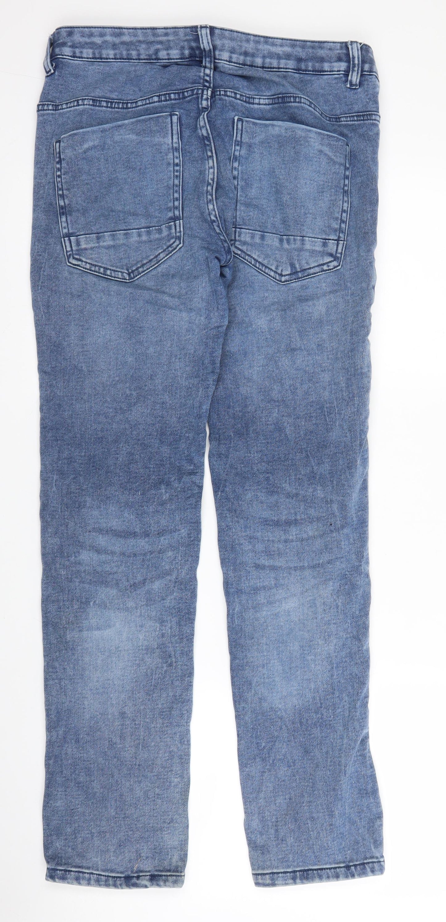 Primark Mens Blue  Cotton Straight Jeans Size 30 in L27 in Regular Button