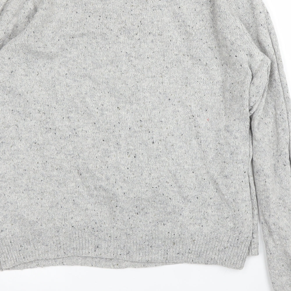 M&S Womens Grey Round Neck  Acrylic Pullover Jumper Size 14   - Christmas