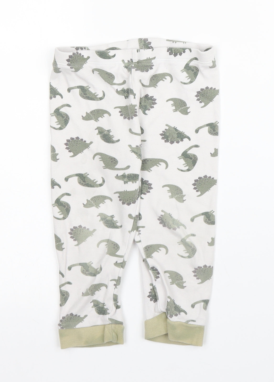 F&F Boys Green Solid Cotton Chemise Pyjama Set Size 18-24 Months   - Dinosaur