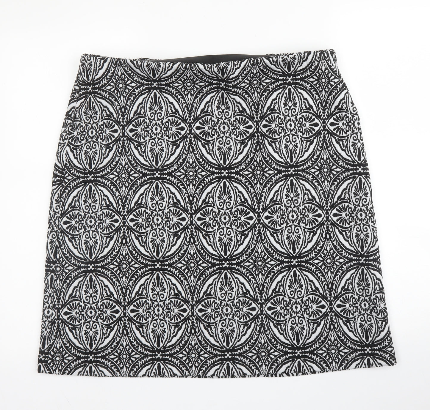 M&S Womens Black Geometric Polyester Bandage Skirt Size 16