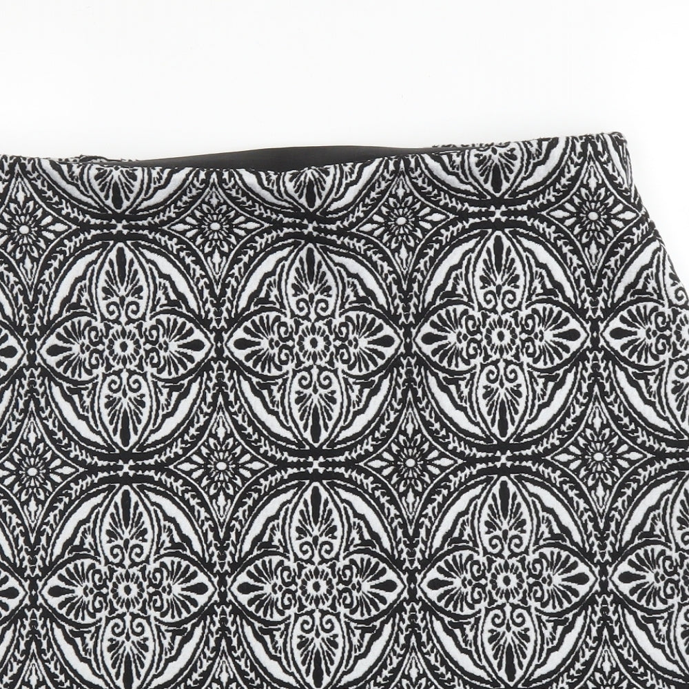 M&S Womens Black Geometric Polyester Bandage Skirt Size 16
