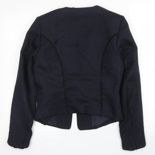 H&M Womens Blue  Polyester Jacket Blazer Size 8