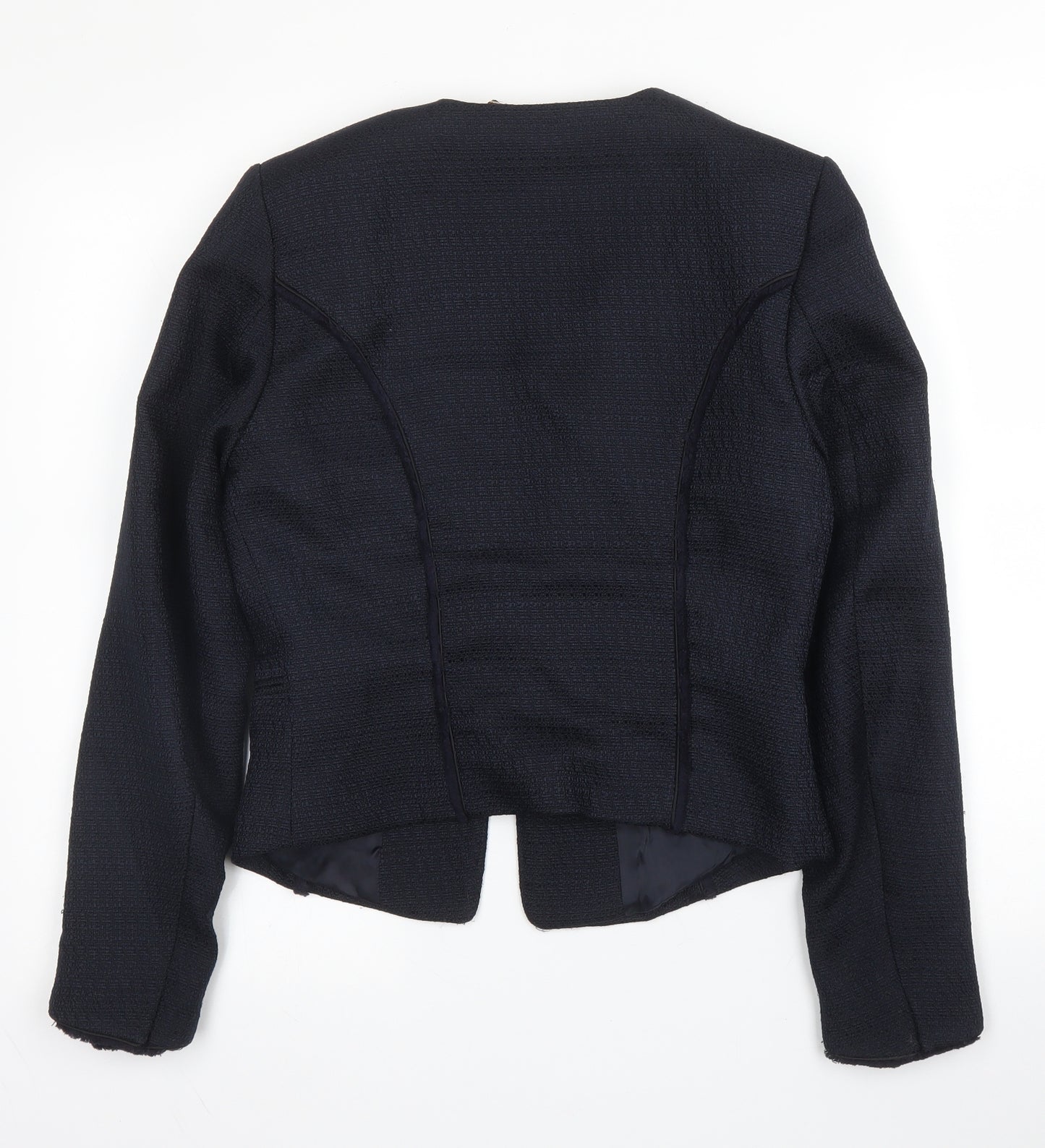 H&M Womens Blue  Polyester Jacket Blazer Size 8