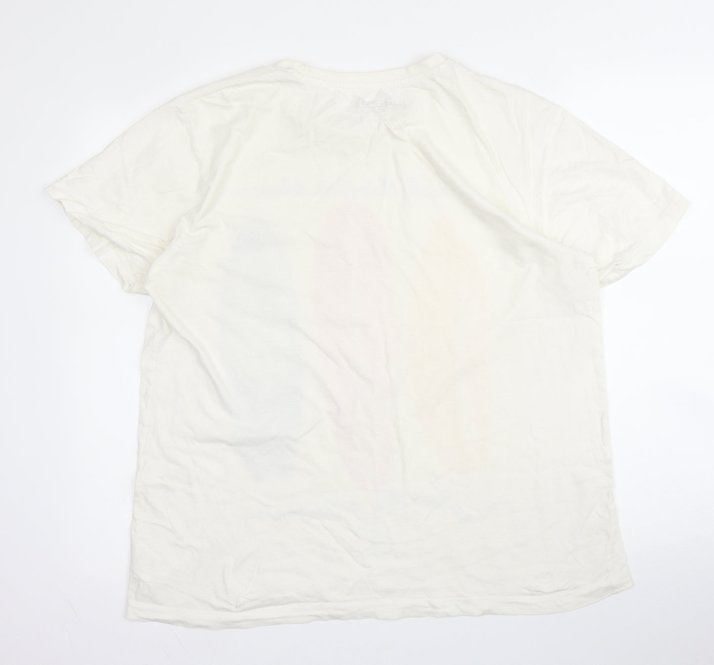 Peacocks Mens White  Cotton  T-Shirt Size L Round Neck
