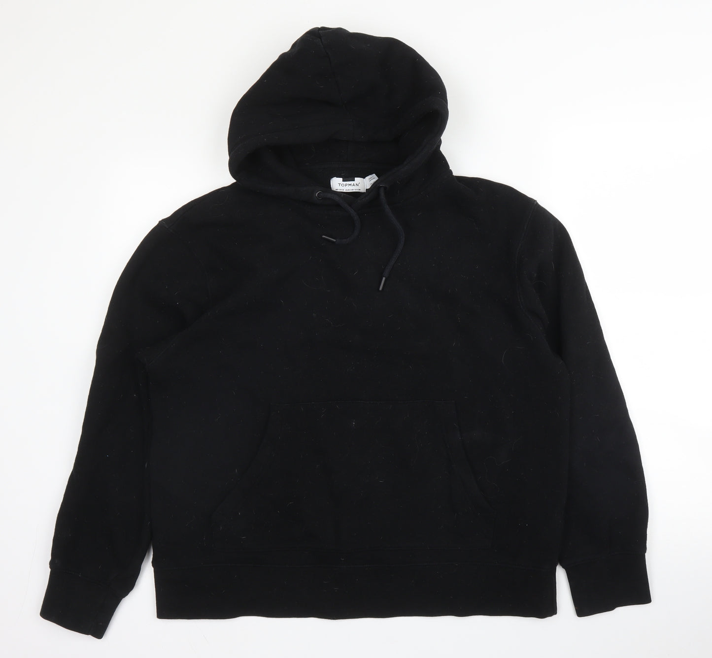Topman Mens Black  Cotton Pullover Hoodie Size M