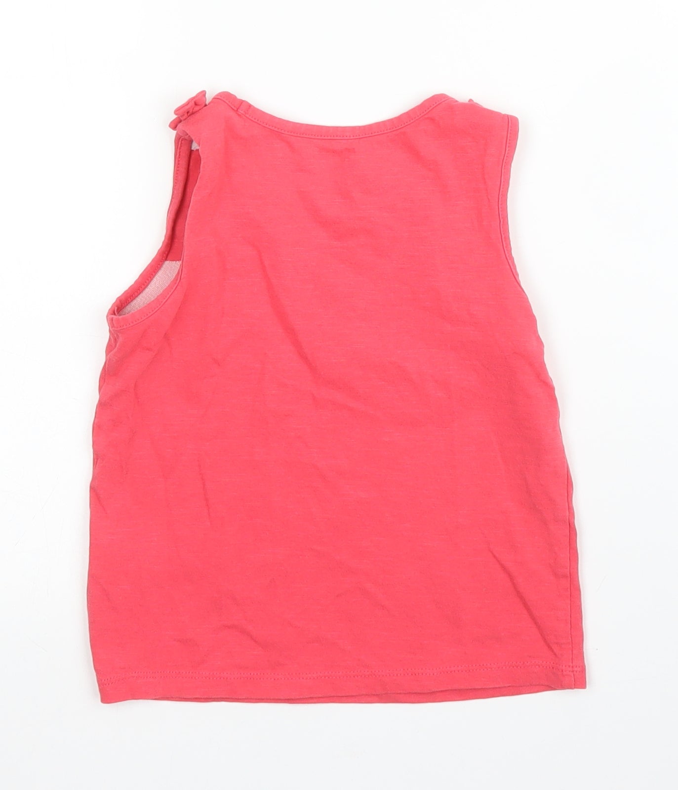 TU Girls Pink  Cotton Basic Tank Size 3 Years Round Neck