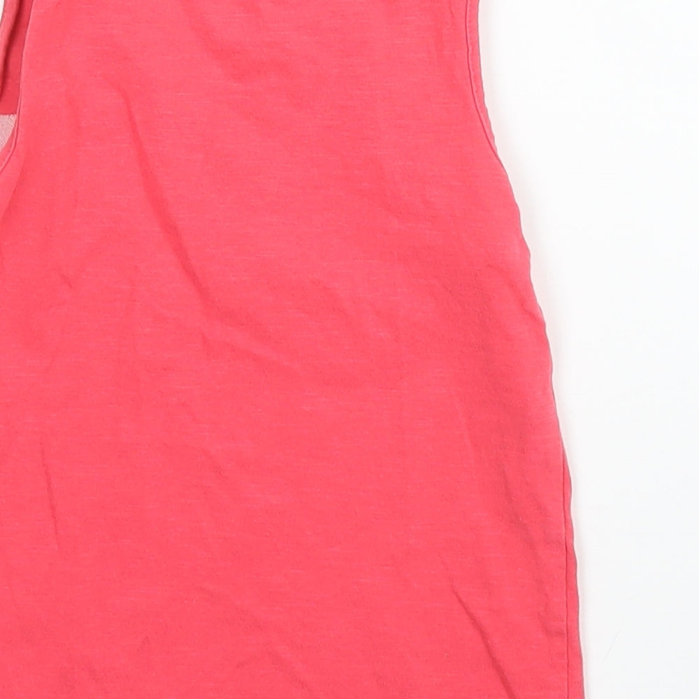TU Girls Pink  Cotton Basic Tank Size 3 Years Round Neck