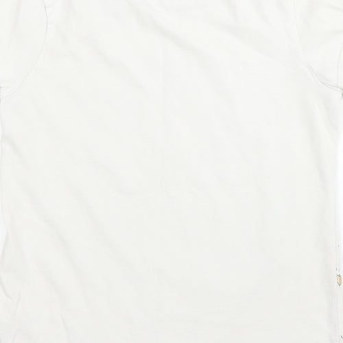 George Girls White  Cotton Basic T-Shirt Size 7 Years Round Neck