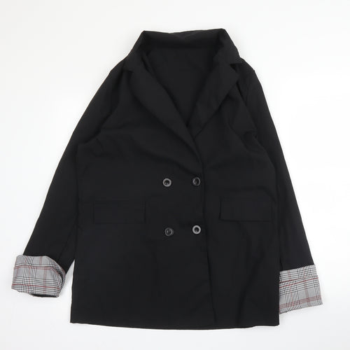 SheIn Womens Black  Polyester Jacket Blazer Size L