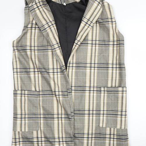 SheIn Womens Beige Plaid  3-in-1 Jacket Blazer Size L