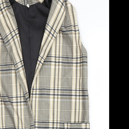 SheIn Womens Beige Plaid  3-in-1 Jacket Blazer Size L