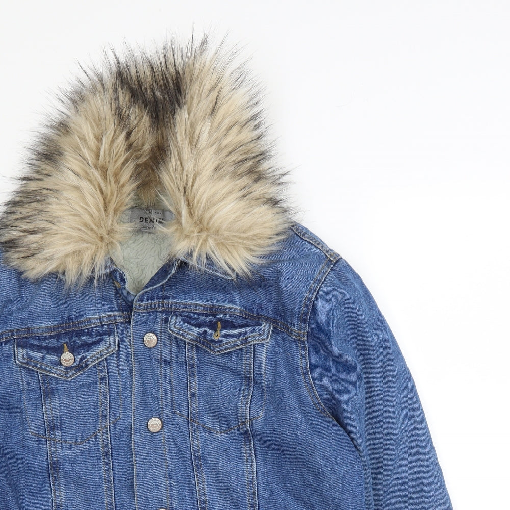 New Look Womens Blue   Jacket  Size 14  Button