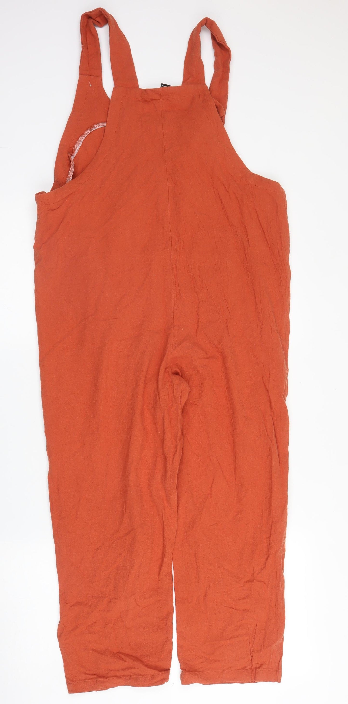 SheIn Womens Orange  Cotton Jumpsuit One-Piece Size L  Button