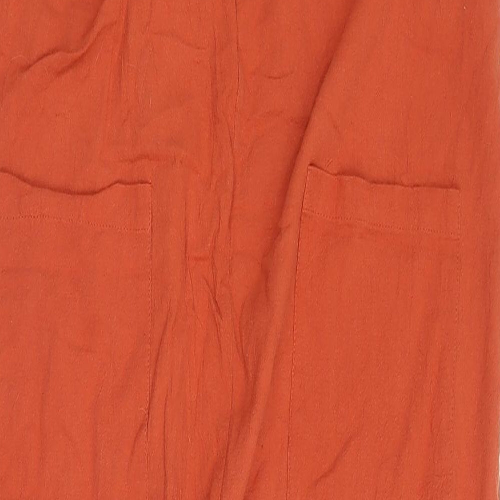 SheIn Womens Orange  Cotton Jumpsuit One-Piece Size L  Button