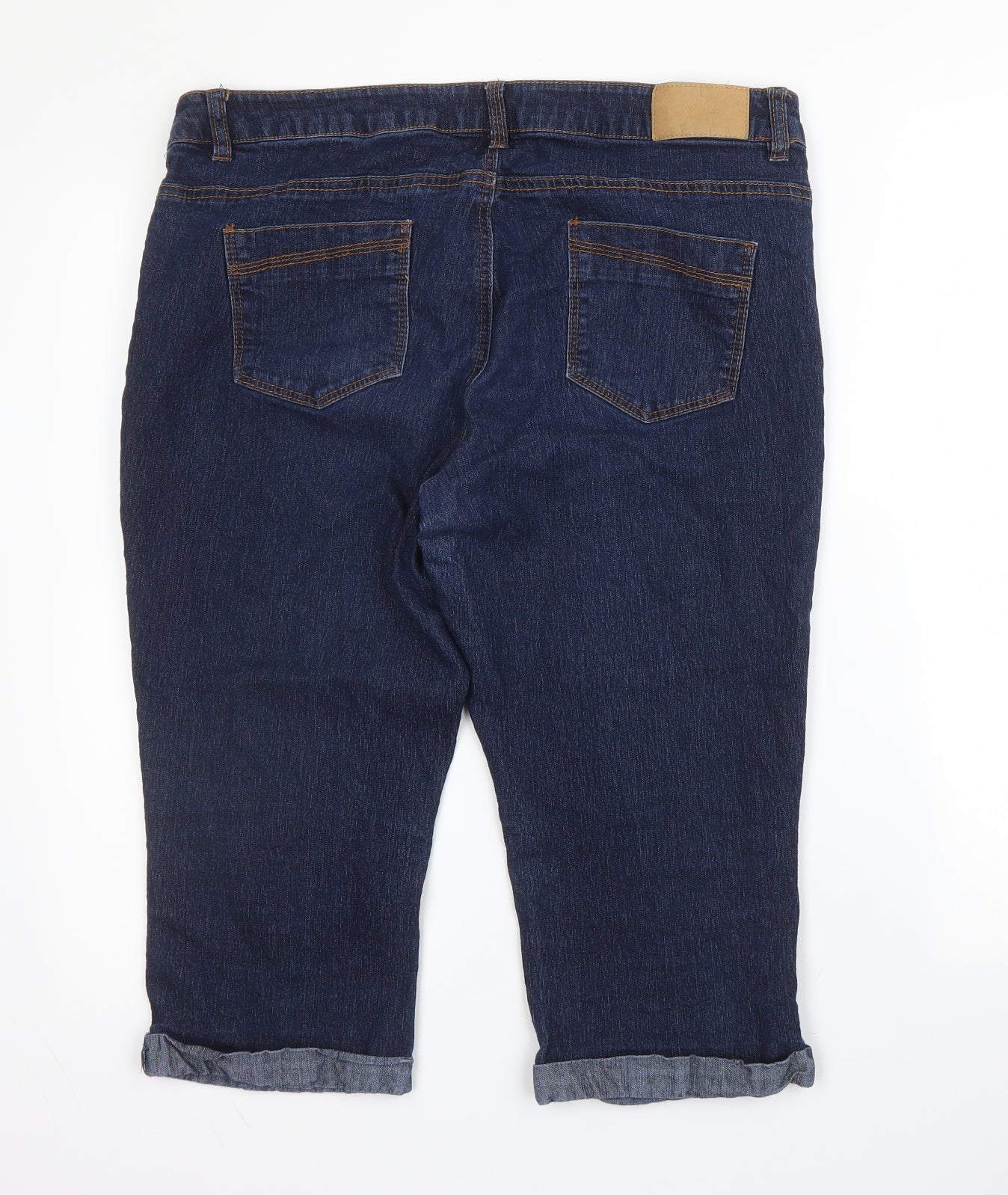 Dorothy Perkins Womens Blue  Cotton Capri Jeans Size 16 L20 in Regular Zip