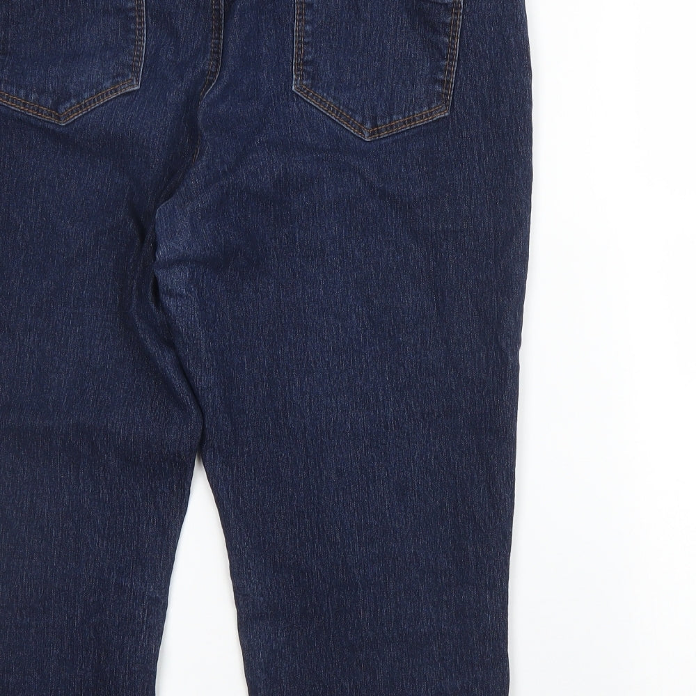 Dorothy Perkins Womens Blue  Cotton Capri Jeans Size 16 L20 in Regular Zip