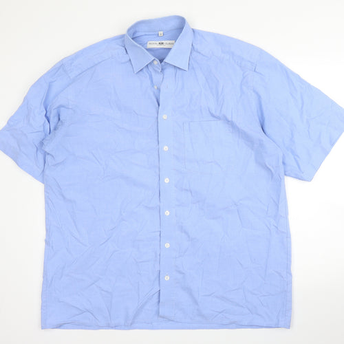 Royal Class Mens Blue  Cotton  Button-Up Size L Collared Button