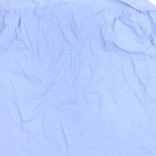 Royal Class Mens Blue  Cotton  Button-Up Size L Collared Button
