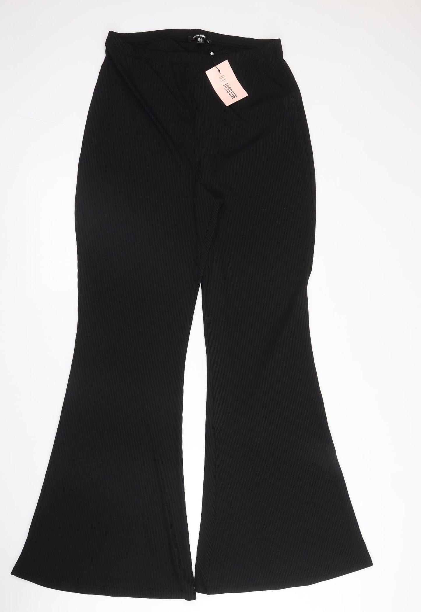 Missguided Womens Black  Polyester Trousers  Size 16 L33 in Regular