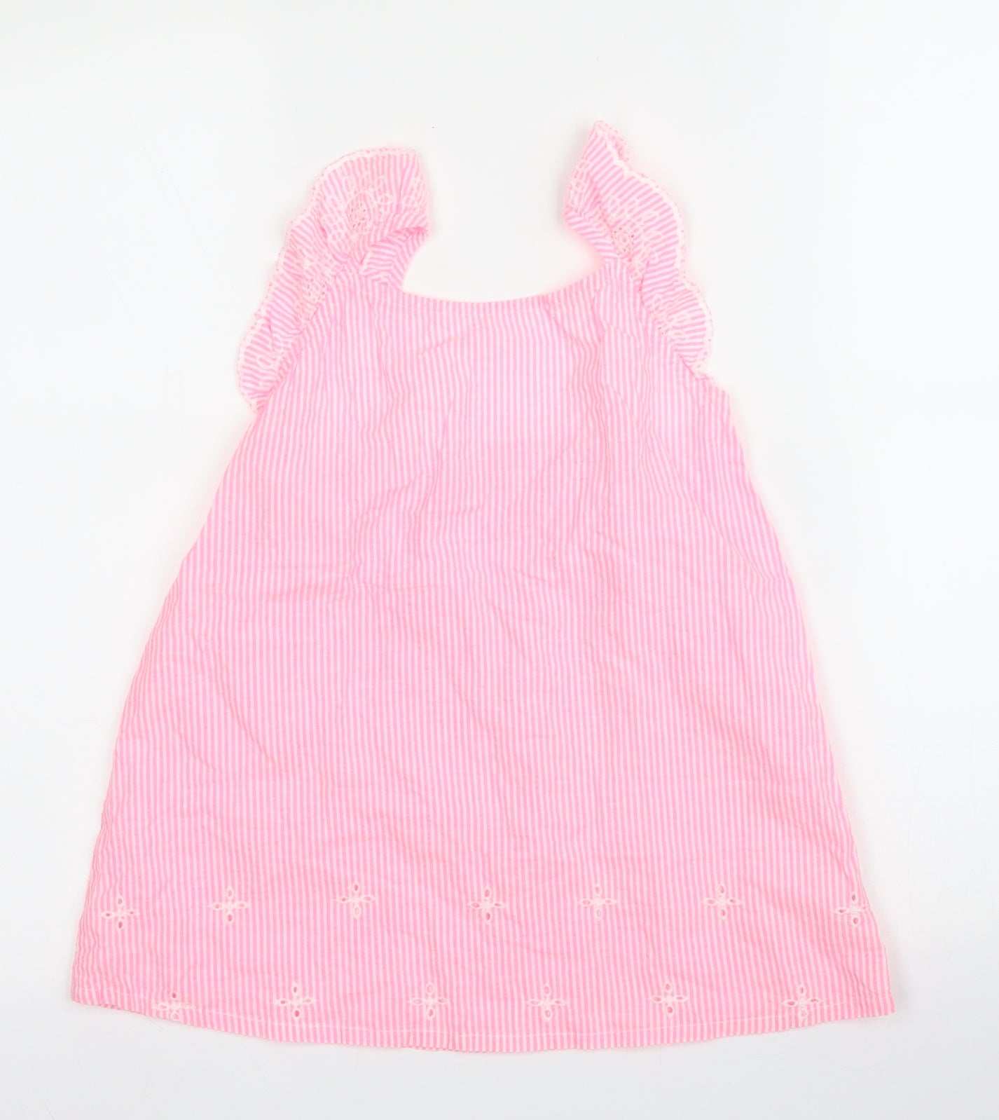 TU Girls Pink Striped Cotton Capri Pyjama Set Size 10 Years