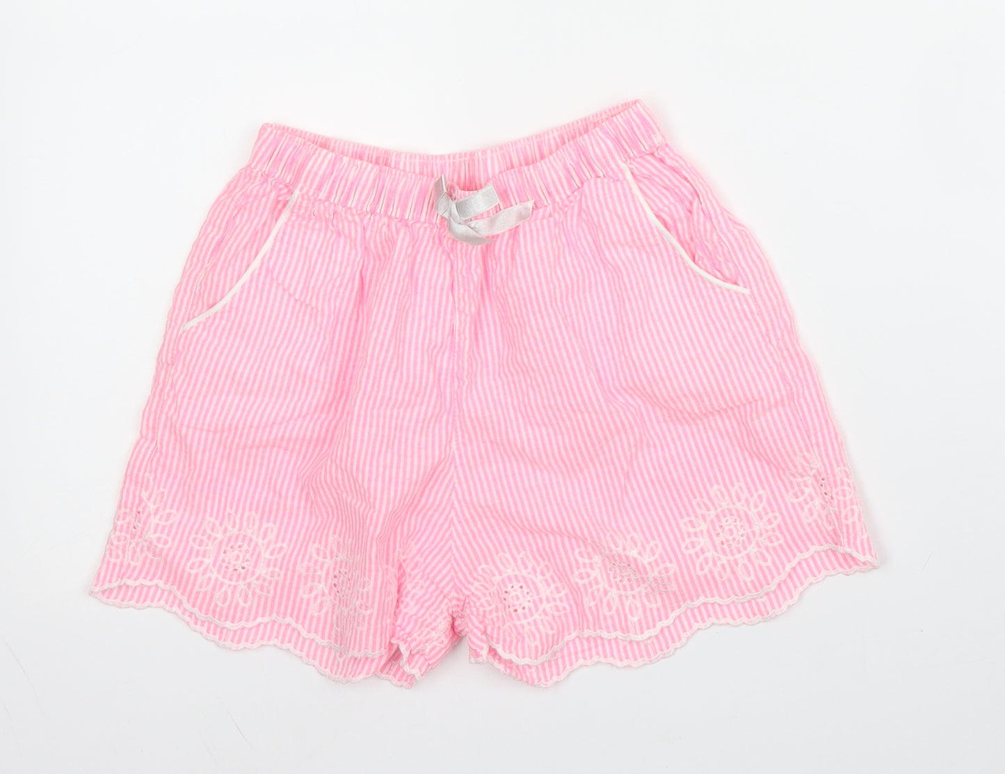 TU Girls Pink Striped Cotton Capri Pyjama Set Size 10 Years