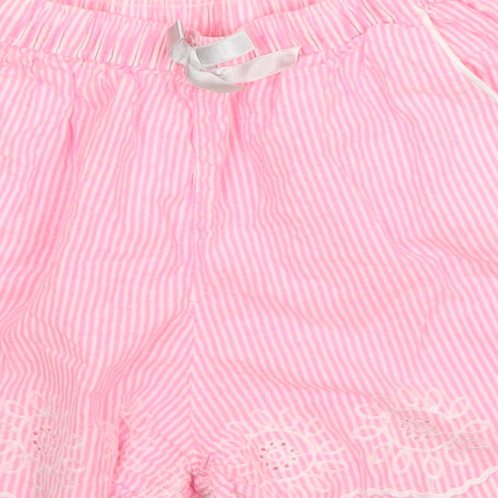 TU Girls Pink Striped Cotton Capri Pyjama Set Size 10 Years