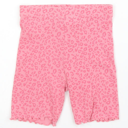 George Girls Pink Animal Print Cotton Capri Pyjama Set Size 3 Years   - Leopard print