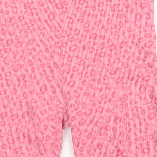 George Girls Pink Animal Print Cotton Capri Pyjama Set Size 3 Years   - Leopard print
