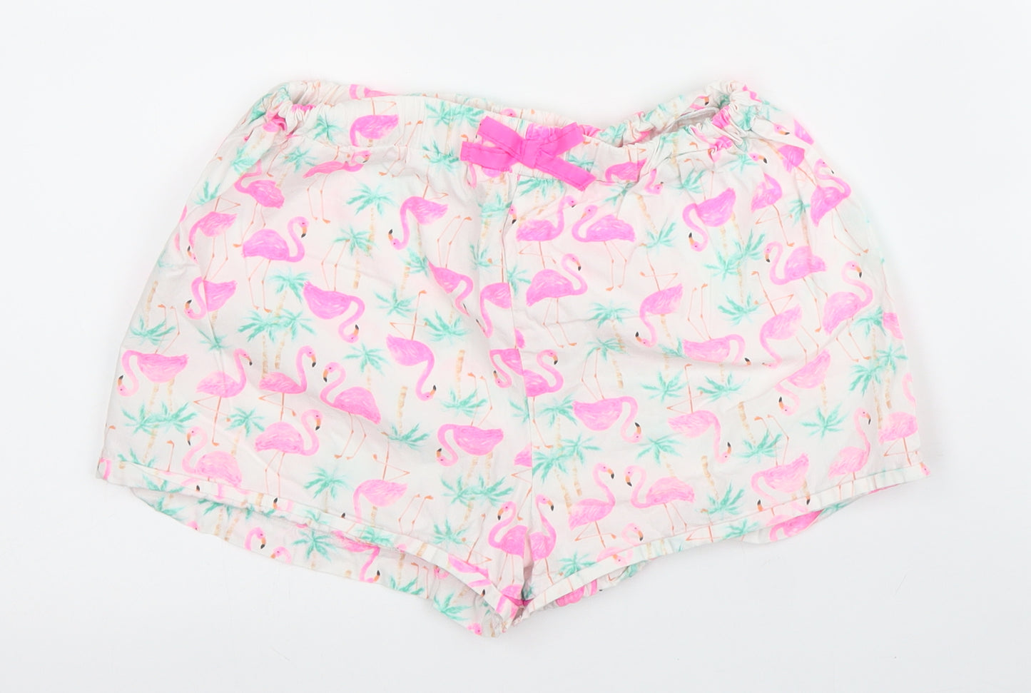 TU Girls Pink Solid Cotton Capri Pyjama Set Size 10 Years  Button - Flamingo