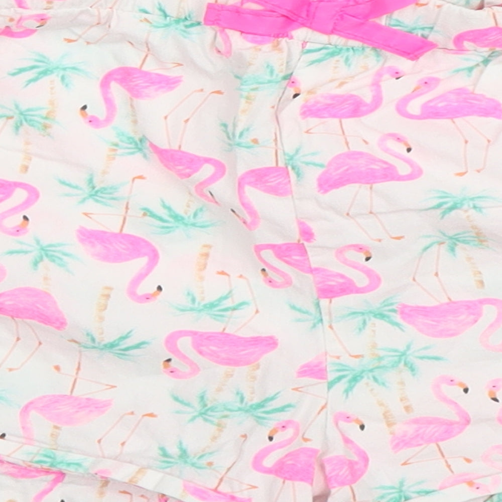 TU Girls Pink Solid Cotton Capri Pyjama Set Size 10 Years  Button - Flamingo