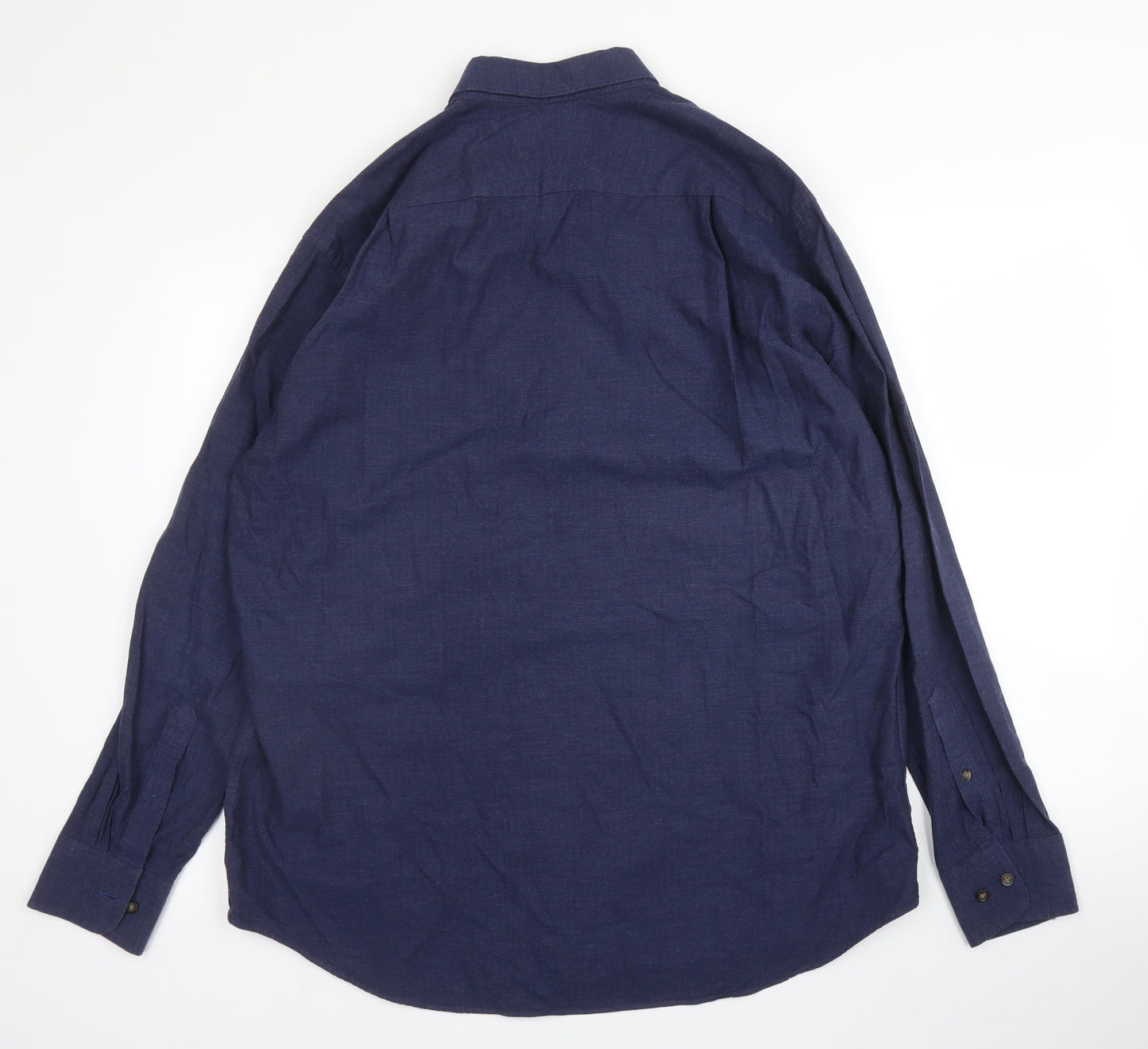 Charles Tyrwhitt Mens Blue  Cotton  Button-Up Size L Collared Button