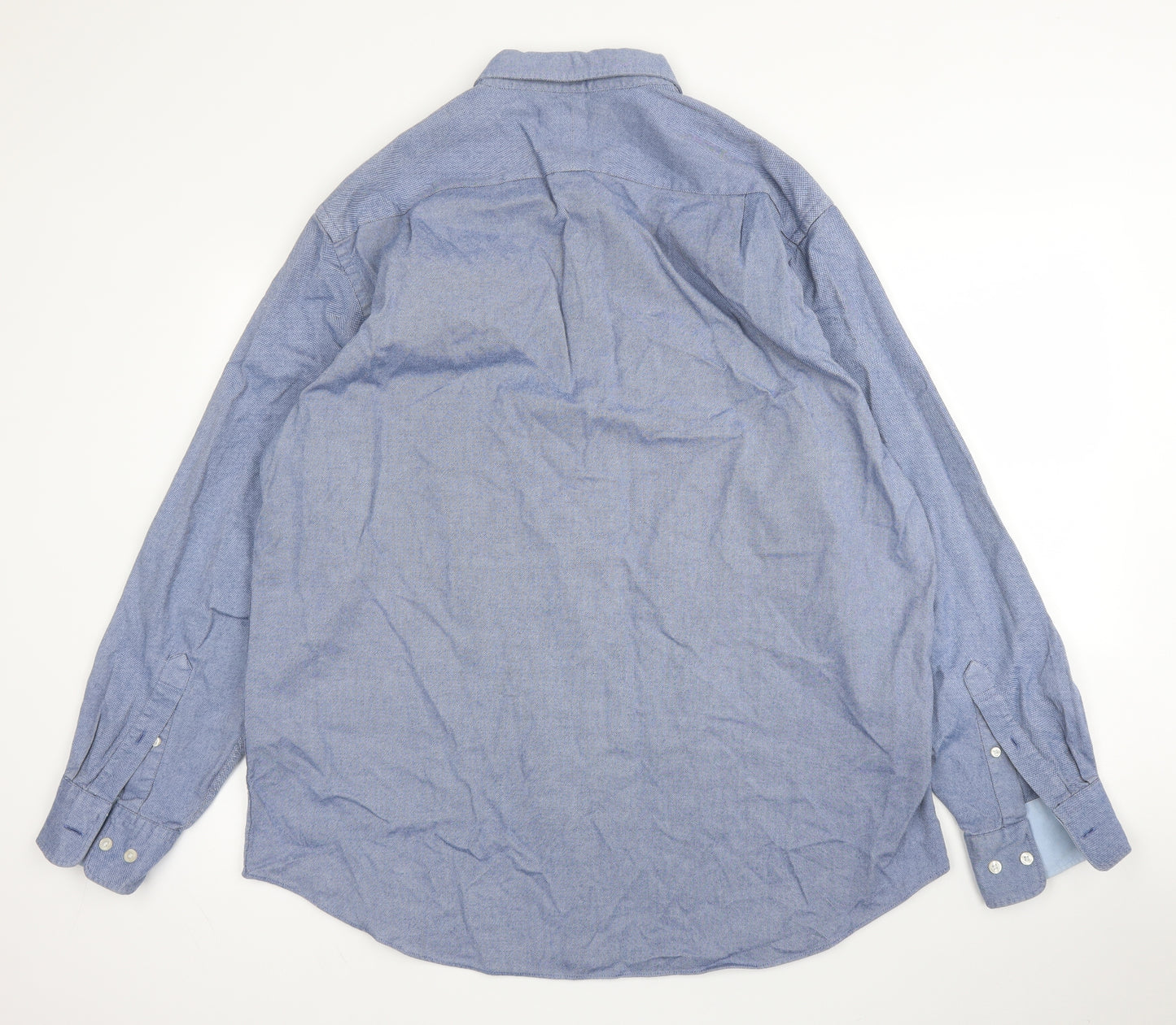 Charles Tyrwhitt Mens Blue  Cotton  Button-Up Size XL Collared Button