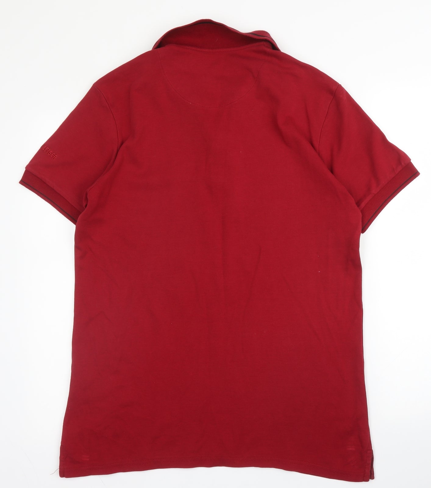 Tommy Hilfiger Mens Red  Cotton  Polo Size XL Collared Button