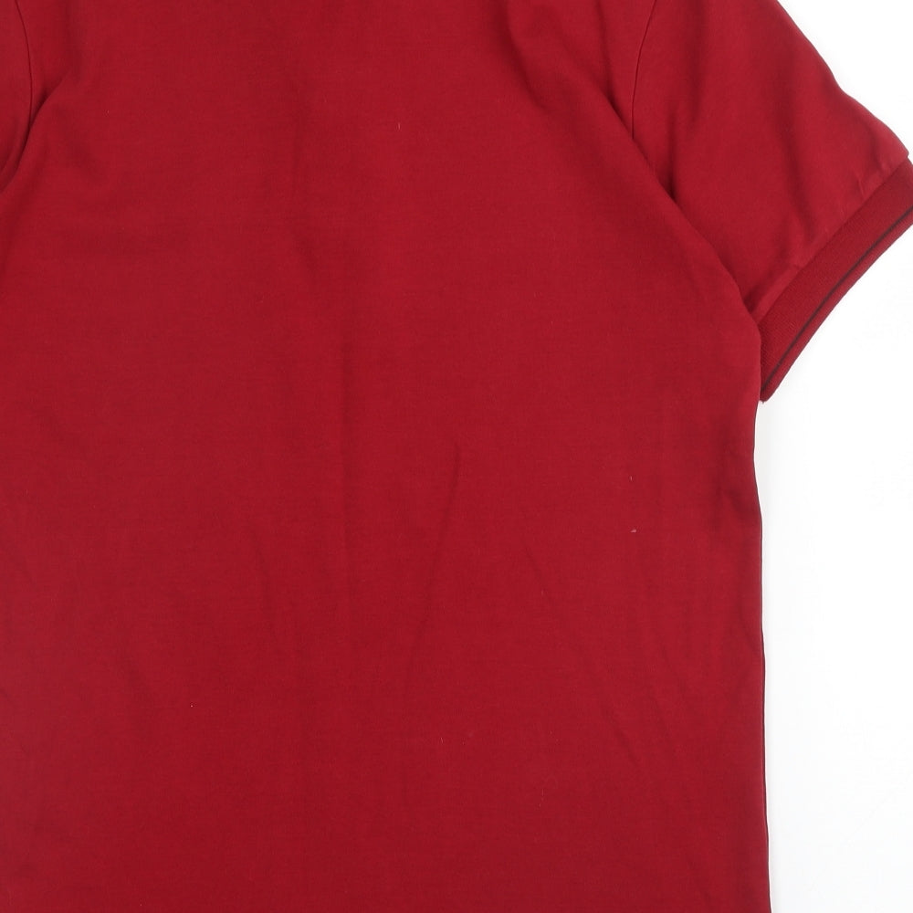 Tommy Hilfiger Mens Red  Cotton  Polo Size XL Collared Button