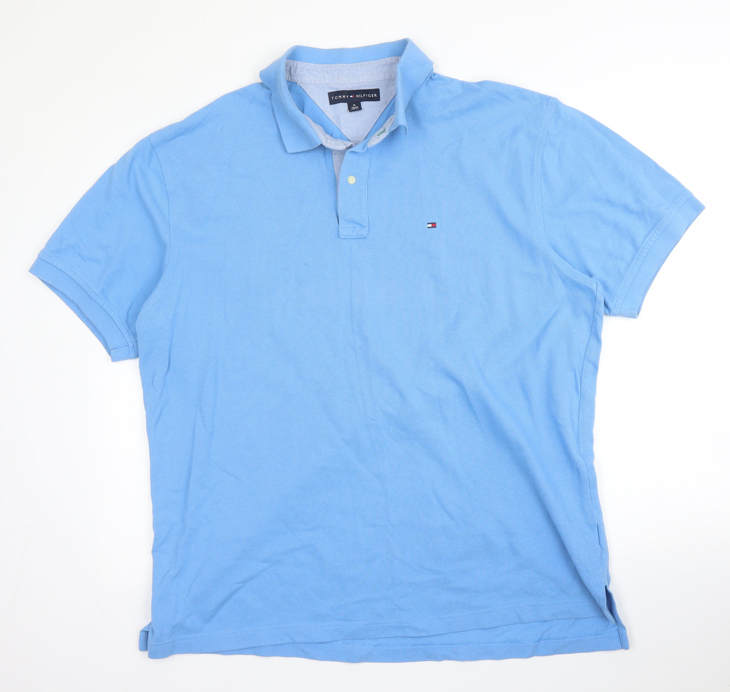 Tommy Hilfiger Mens Blue  Cotton  Polo Size XL Collared Button