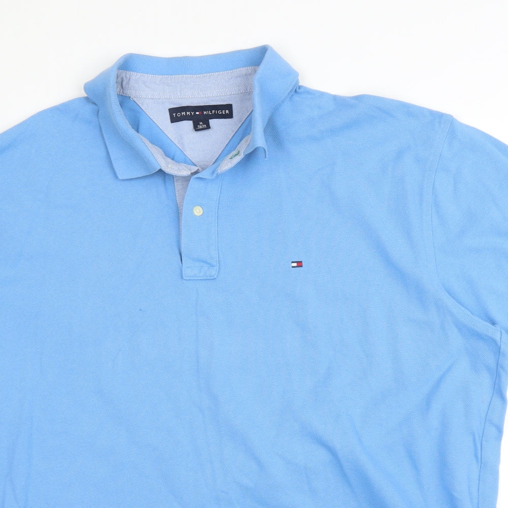 Tommy Hilfiger Mens Blue  Cotton  Polo Size XL Collared Button