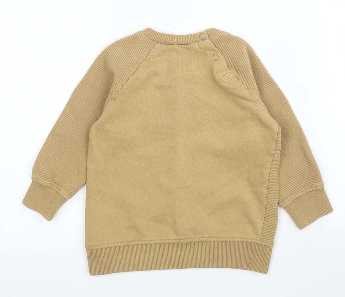 H&M Baby Beige  Cotton Pullover Jumper Size 12-18 Months  Button