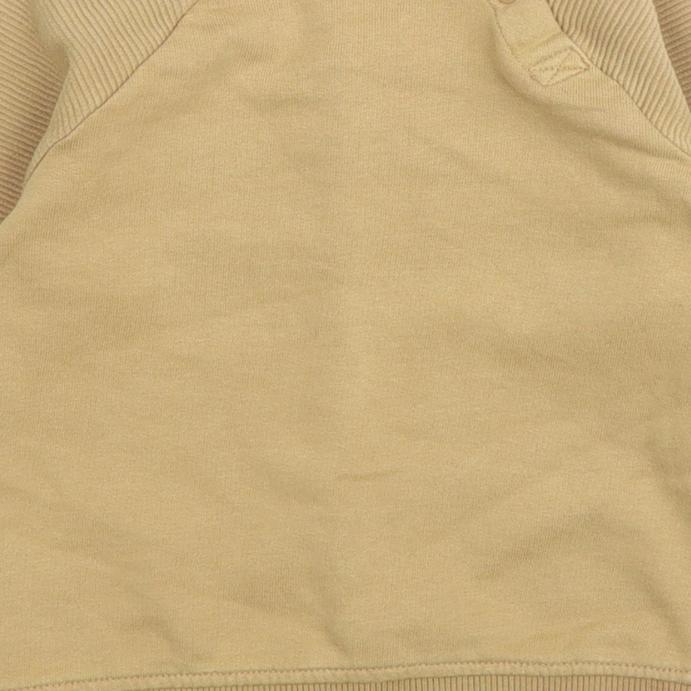 H&M Baby Beige  Cotton Pullover Jumper Size 12-18 Months  Button