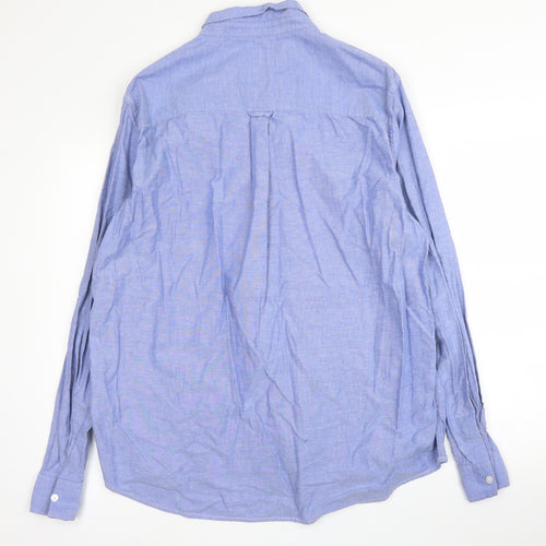 Burton Mens Blue  Cotton  Button-Up Size XL Collared Button