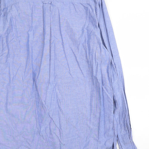 Burton Mens Blue  Cotton  Button-Up Size XL Collared Button