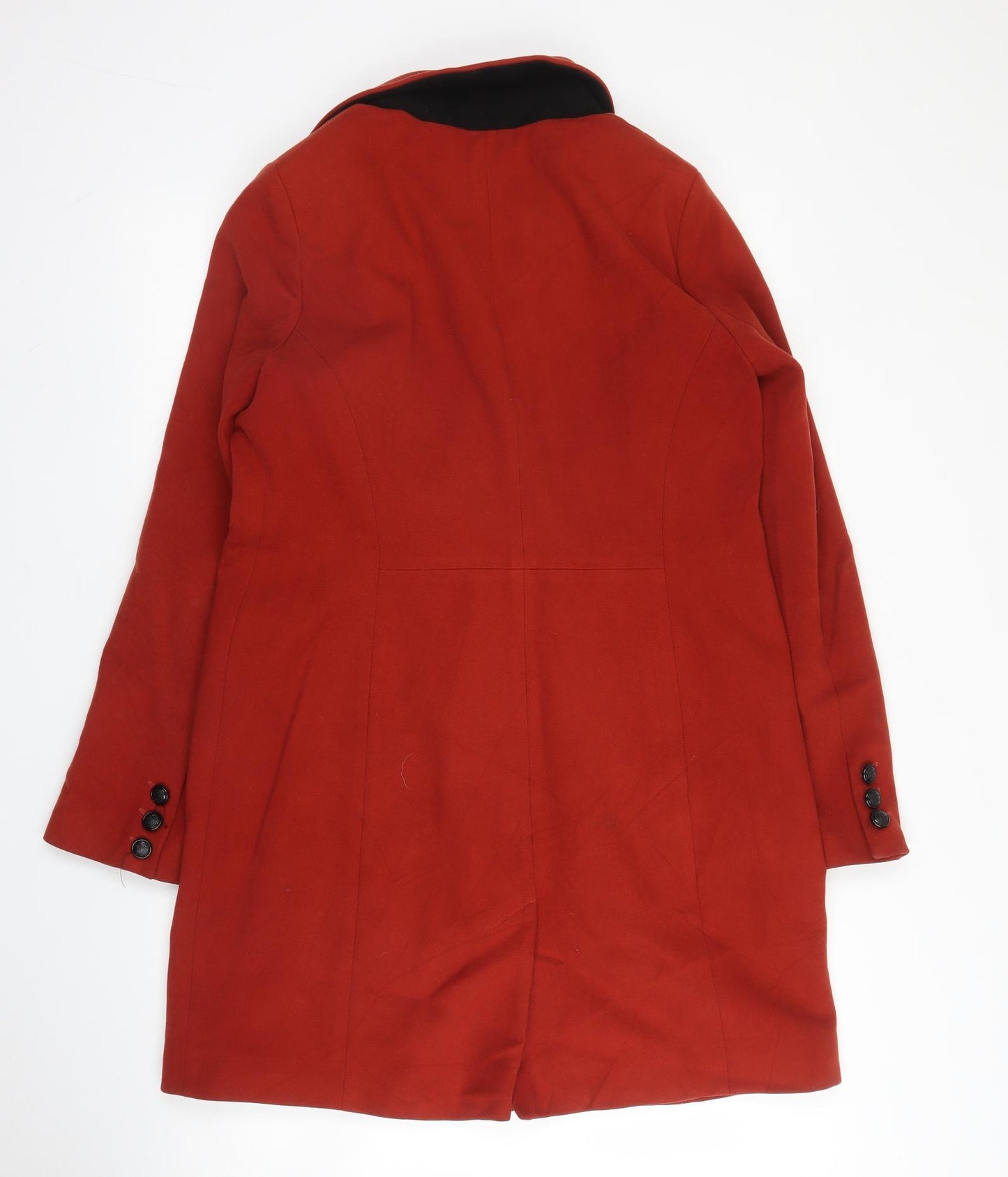 Oasis Womens Orange   Pea Coat Coat Size M  Button