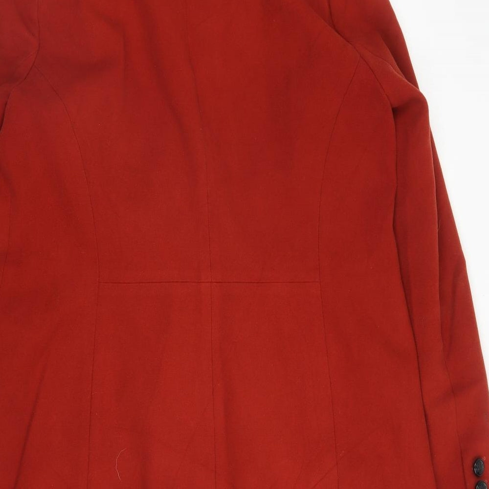 Oasis Womens Orange   Pea Coat Coat Size M  Button