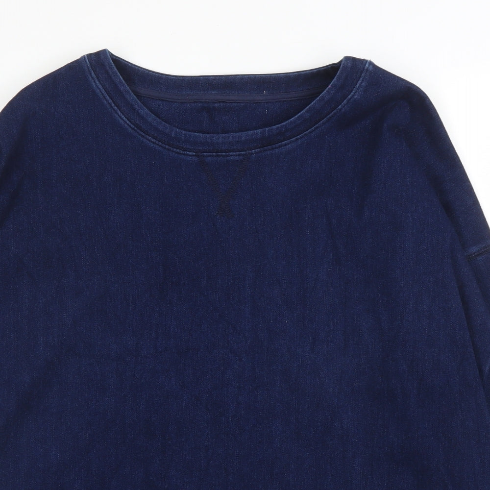 NEXT Mens Blue Round Neck  Cotton Pullover Jumper Size M