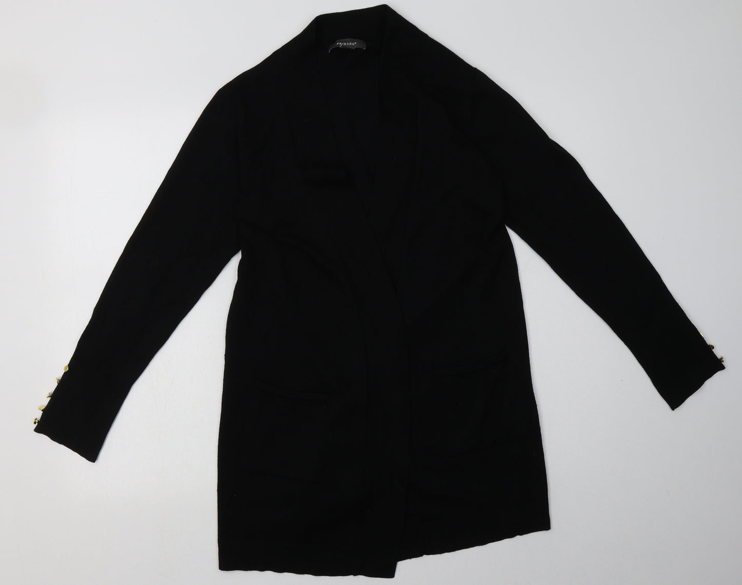Primark Womens Black V-Neck  Viscose Cardigan Jumper Size S