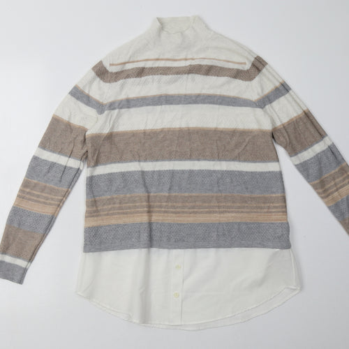 F&F Womens Silver Paisley Polyester Pullover Sweatshirt Size 12  Pullover