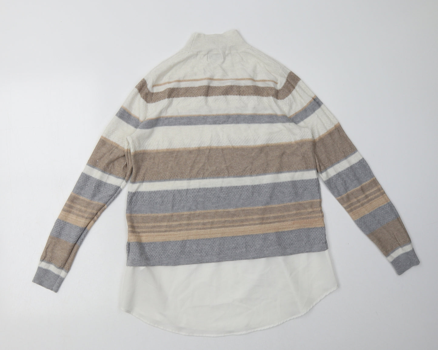 F&F Womens Silver Paisley Polyester Pullover Sweatshirt Size 12  Pullover