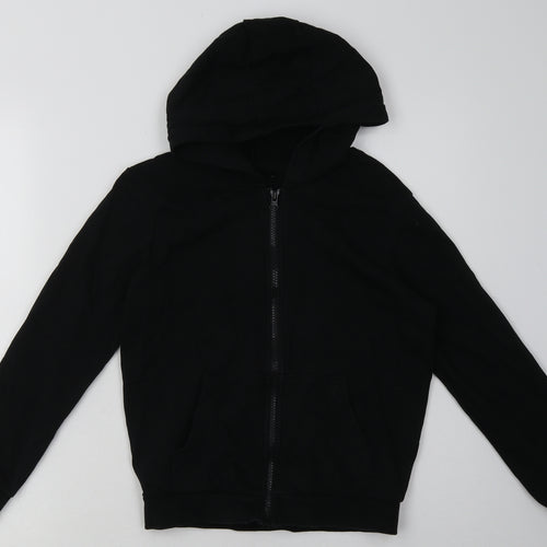 George Boys Black  Cotton Full Zip Hoodie Size 9-10 Years  Zip