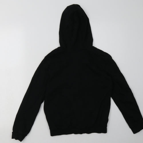 George Boys Black  Cotton Full Zip Hoodie Size 9-10 Years  Zip